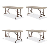 Correll® Adjustable Folding Table, Rectangular, 48" x 24" x 22" to 32", Mocha Top, Brown Legs, /Pallet, Ships in 4-6 Business Days (CRLRA2448244P) Each