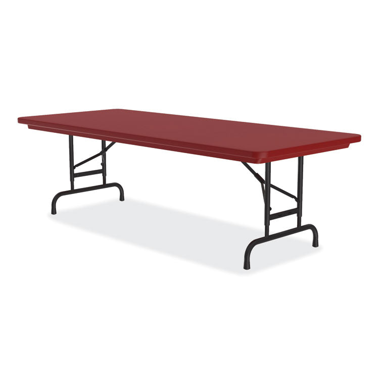 Correll® Adjustable Folding Tables, Rectangular, 60" x 30" x 22" to 32", Red Top, Black Legs, 4/Pallet, Ships in 4-6 Business Days (CRLRA3060254P) Each