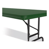 Correll® Adjustable Folding Tables, Rectangular, 60" x 30" x 22" to 32", Green Top, Black Legs, 4/Pallet, Ships in 4-6 Business Days (CRLRA3060294P) Each