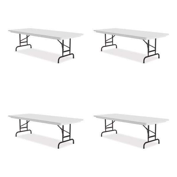 Correll® Adjustable Folding Tables, Rectangular, 72" x 30" x 22" to 32", Gray Top, Black Legs, 4/Pallet, Ships in 4-6 Business Days (CRLRA3072234P)