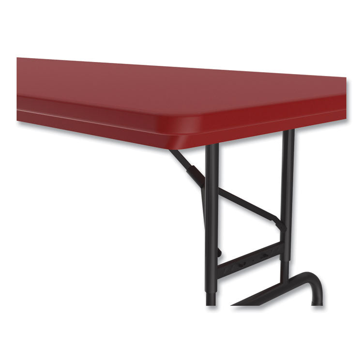 Correll® Adjustable Folding Tables, Rectangular, 60" x 30" x 22" to 32", Red Top, Black Legs, 4/Pallet, Ships in 4-6 Business Days (CRLRA3060254P) Each