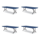 Correll® Adjustable Folding Tables, Rectangular, 72" x 30" x 22" to 32", Blue Top, Black Legs, 4/Pallet, Ships in 4-6 Business Days (CRLRA3072274P) Each