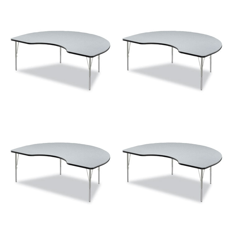 Correll® Adjustable Activity Tables, Kidney Shaped, 72" x 48" x 19" to 29", Gray Top, Black Legs, 4/Pallet, Ships in 4-6 Business Days (CRL4872TF1595K4) Each