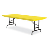 Correll® Adjustable Folding Tables, Rectangular, 60" x 30" x 22" to 32", Yellow Top, Black Legs, 4/Pallet, Ships in 4-6 Business Days (CRLRA3060284P) Each