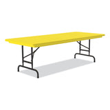 Correll® Adjustable Folding Tables, Rectangular, 60" x 30" x 22" to 32", Yellow Top, Black Legs, 4/Pallet, Ships in 4-6 Business Days (CRLRA3060284P) Each