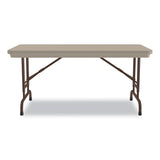 Correll® Adjustable Folding Table, Rectangular, 48" x 24" x 22" to 32", Mocha Top, Brown Legs, /Pallet, Ships in 4-6 Business Days (CRLRA2448244P) Each