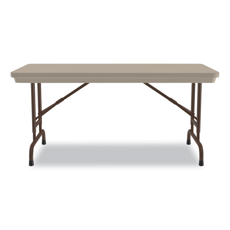 Correll® Adjustable Folding Table, Rectangular, 48" x 24" x 22" to 32", Mocha Top, Brown Legs, /Pallet, Ships in 4-6 Business Days (CRLRA2448244P) Each