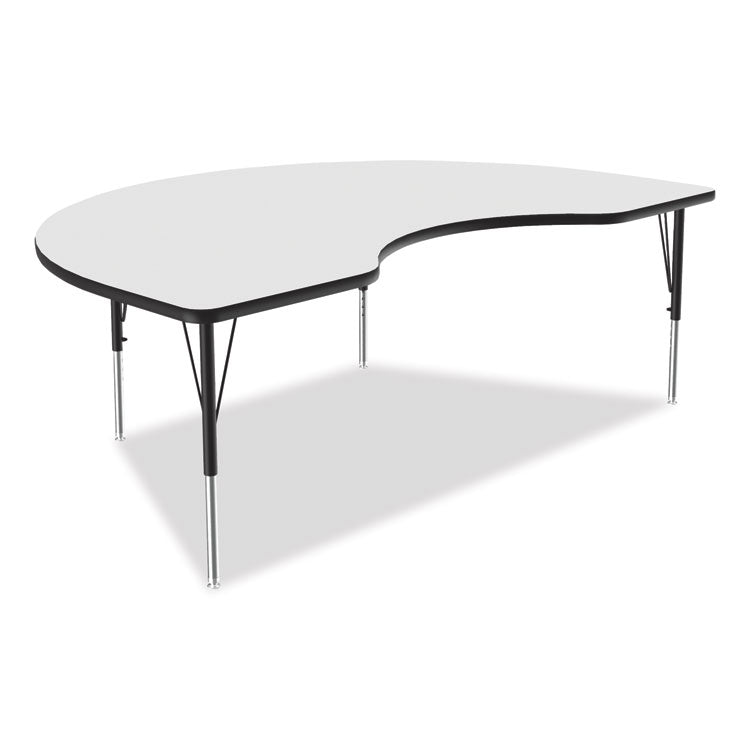 Correll® Markerboard Activity Table, Kidney Shape, 72" x 48" x 19" to 29", White Top, Black Legs, 4/Pallet, Ships in 4-6 Business Days (CRL4872DE80954P) Each