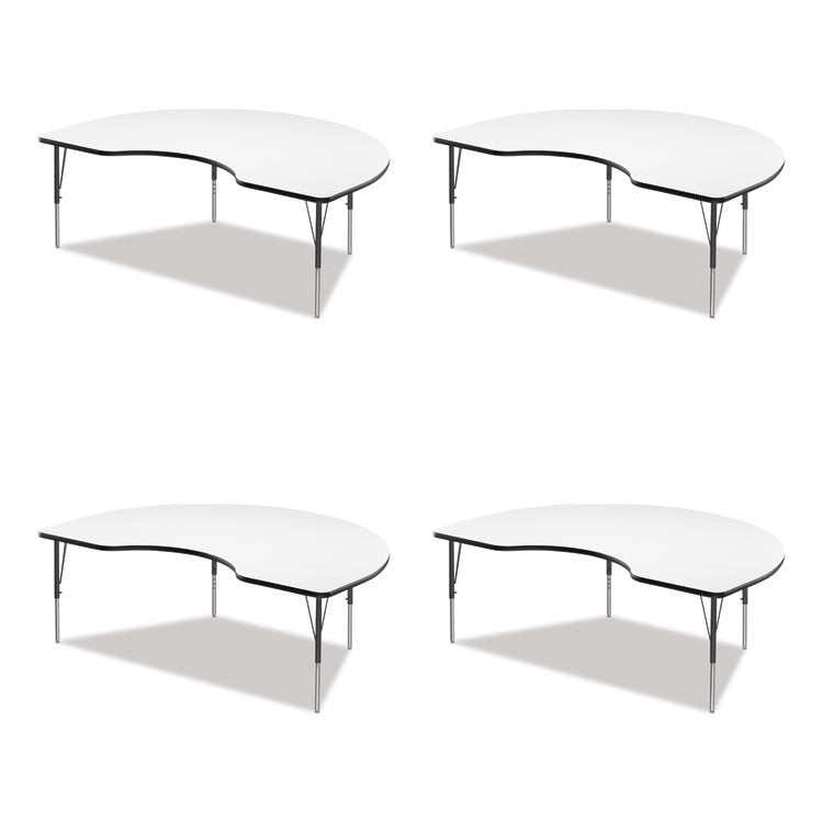 Correll® Markerboard Activity Table, Kidney Shape, 72" x 48" x 19" to 29", White Top, Black Legs, 4/Pallet, Ships in 4-6 Business Days (CRL4872DE80954P) Each