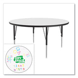 Correll® Dry Erase Markerboard Activity Tables, Round, 42" x 19" to 29", White Top, Black Legs, 4/Pallet, Ships in 4-6 Business Days (CRL42DERD80954P) Each