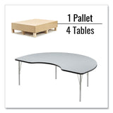 Correll® Adjustable Activity Tables, Kidney Shaped, 72" x 48" x 19" to 29", Gray Top, Gray Legs, 4/Pallet, Ships in 4-6 Business Days (CRL4872TF15954P) Each