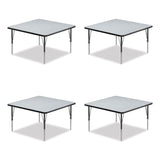 Correll® Adjustable Activity Tables, Square, 48" x 48" x 19" to 29", Gray Top, Black Legs, 4/Pallet, Ships in 4-6 Business Days (CRL4848TF1595K4) Each