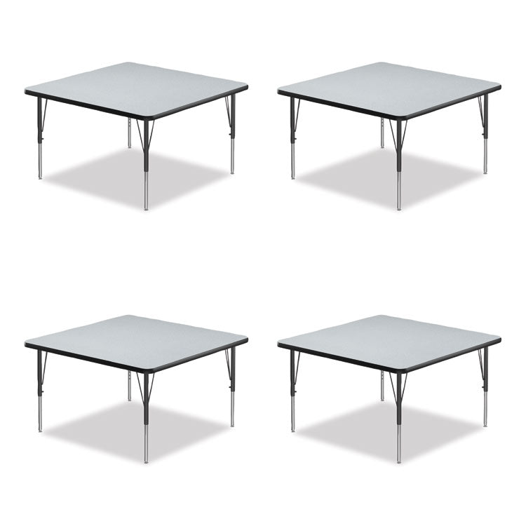 Correll® Adjustable Activity Tables, Square, 48" x 48" x 19" to 29", Gray Top, Black Legs, 4/Pallet, Ships in 4-6 Business Days (CRL4848TF1595K4) Each