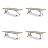 Correll® Adjustable Folding Tables, Rectangular, 72" x 30" x 22" to 32", Mocha Top, Brown Legs, 4/Pallet, Ships in 4-6 Business Days (CRLRA3072244P)