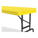 Correll® Adjustable Folding Tables, Rectangular, 72" x 30" x 22" to 32", Yellow Top, Black Legs, 4/Pallet, Ships in 4-6 Business Days (CRLRA3072284P) Each