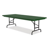 Correll® Adjustable Folding Tables, Rectangular, 72" x 30" x 22" to 32", Green Top, Black Base, 4/Pallet, Ships in 4-6 Business Days (CRLRA3072294P) Each