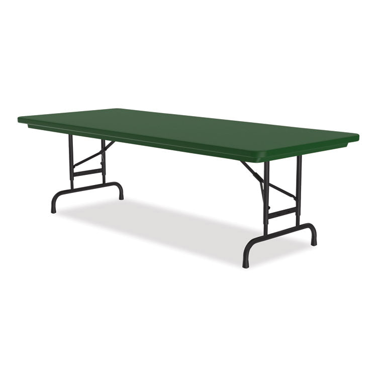 Correll® Adjustable Folding Tables, Rectangular, 72" x 30" x 22" to 32", Green Top, Black Base, 4/Pallet, Ships in 4-6 Business Days (CRLRA3072294P) Each