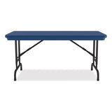 Correll® Adjustable Folding Table, Rectangular, 48" x 24" x 22" to 32", Blue Top, Black Legs, 4/Pallet, Ships in 4-6 Business Days (CRLRA2448274P) Each