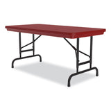 Correll® Adjustable Folding Table, Rectangular, 48" x 24" x 22" to 32", Red Top, Black Legs, 4/Pallet, Ships in 4-6 Business Days (CRLRA2448254P) Each