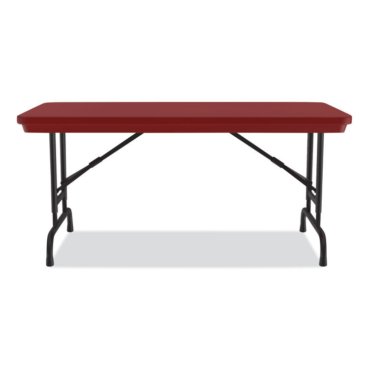 Correll® Adjustable Folding Table, Rectangular, 48" x 24" x 22" to 32", Red Top, Black Legs, 4/Pallet, Ships in 4-6 Business Days (CRLRA2448254P) Each