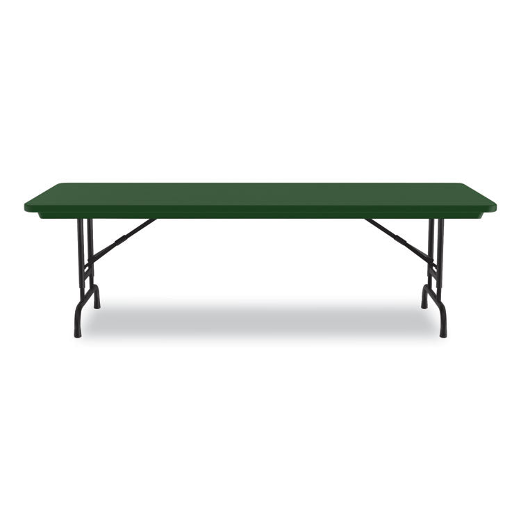 Correll® Adjustable Folding Tables, Rectangular, 72" x 30" x 22" to 32", Green Top, Black Base, 4/Pallet, Ships in 4-6 Business Days (CRLRA3072294P) Each