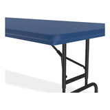 Correll® Adjustable Folding Tables, Rectangular, 72" x 30" x 22" to 32", Blue Top, Black Legs, 4/Pallet, Ships in 4-6 Business Days (CRLRA3072274P) Each