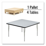 Correll® Adjustable Activity Tables, Square, 48" x 48" x 19" to 29", Gray Top, Silver Legs, 4/Pallet, Ships in 4-6 Business Days (CRL4848TF15954P) Each