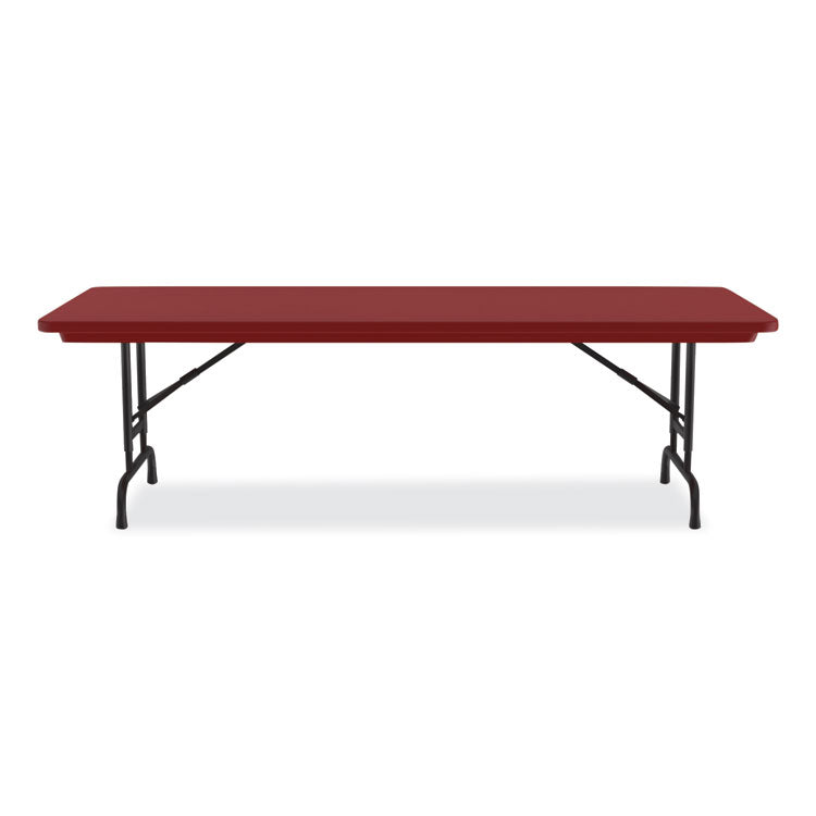 Correll® Adjustable Folding Tables, Rectangular, 72" x 30" x 22" to 32", Red Top, Black Base, 4/Pallet, Ships in 4-6 Business Days (CRLRA3072254P) Each