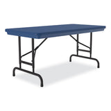 Correll® Adjustable Folding Table, Rectangular, 48" x 24" x 22" to 32", Blue Top, Black Legs, 4/Pallet, Ships in 4-6 Business Days (CRLRA2448274P) Each