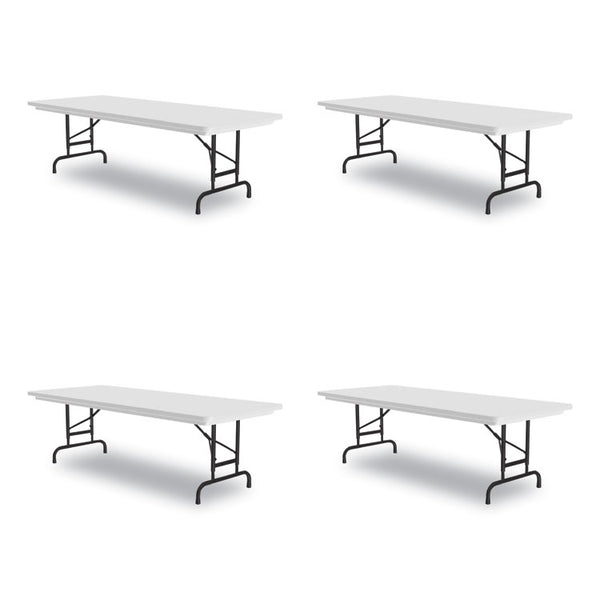 Correll® Adjustable Folding Tables, Rectangular, 96" x 30" x 22" to 32", Gray Top, Black Legs, 4/Pallet, Ships in 4-6 Business Days (CRLRA3096234P)