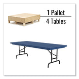 Correll® Adjustable Folding Tables, Rectangular, 60" x 30" x 22" to 32", Blue Top, Black Legs, 4/Pallet, Ships in 4-6 Business Days (CRLRA3060274P) Each