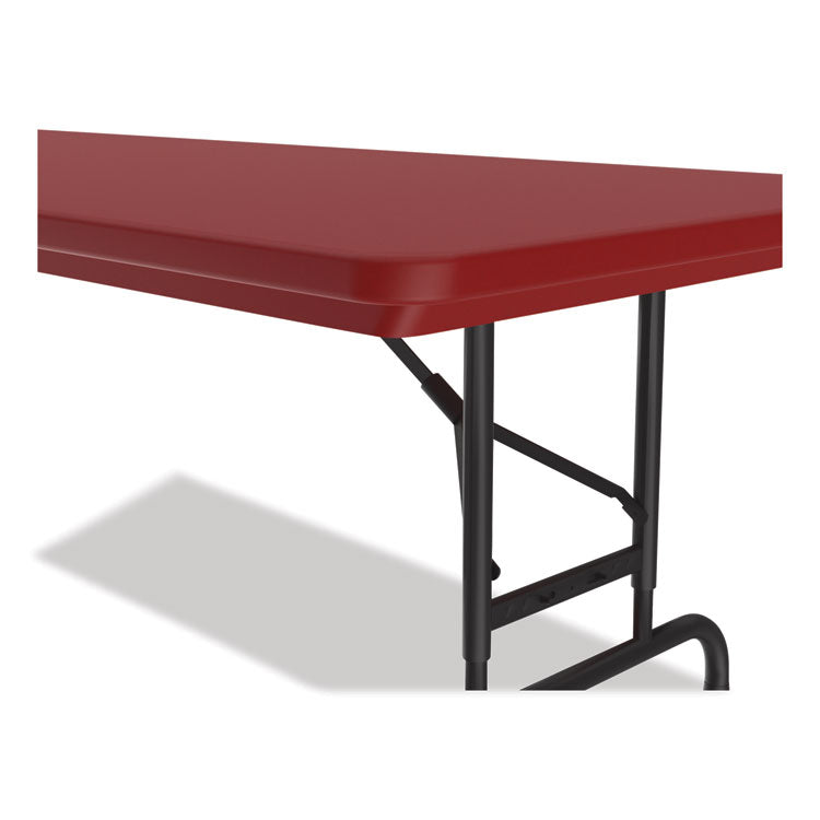 Correll® Adjustable Folding Tables, Rectangular, 72" x 30" x 22" to 32", Red Top, Black Base, 4/Pallet, Ships in 4-6 Business Days (CRLRA3072254P) Each