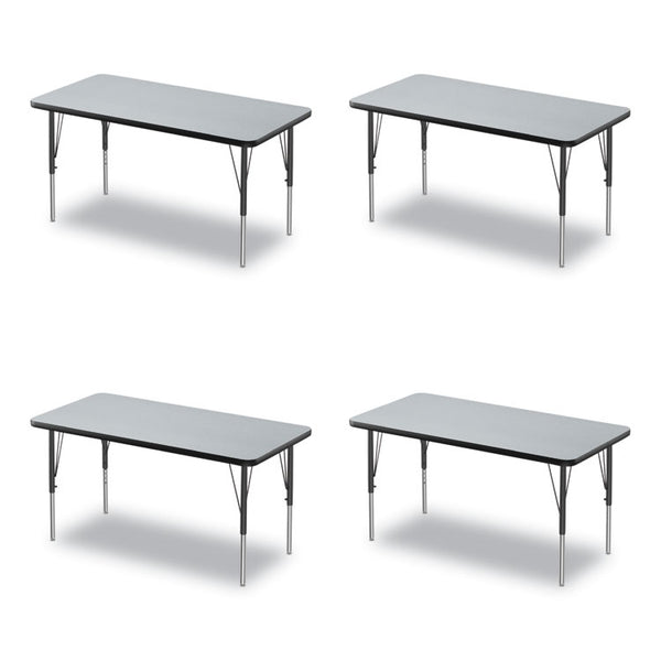 Correll® Adjustable Activity Table, Rectangular, 48" x 24" x 19" to 29", Granite Top, Black Legs, 4/Pallet, Ships in 4-6 Business Days (CRL2448TF1595K4)
