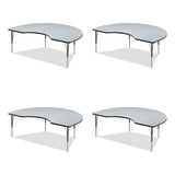 Correll® Adjustable Activity Tables, Kidney Shaped, 72" x 48" x 19" to 29", Gray Top, Gray Legs, 4/Pallet, Ships in 4-6 Business Days (CRL4872TF15954P) Each