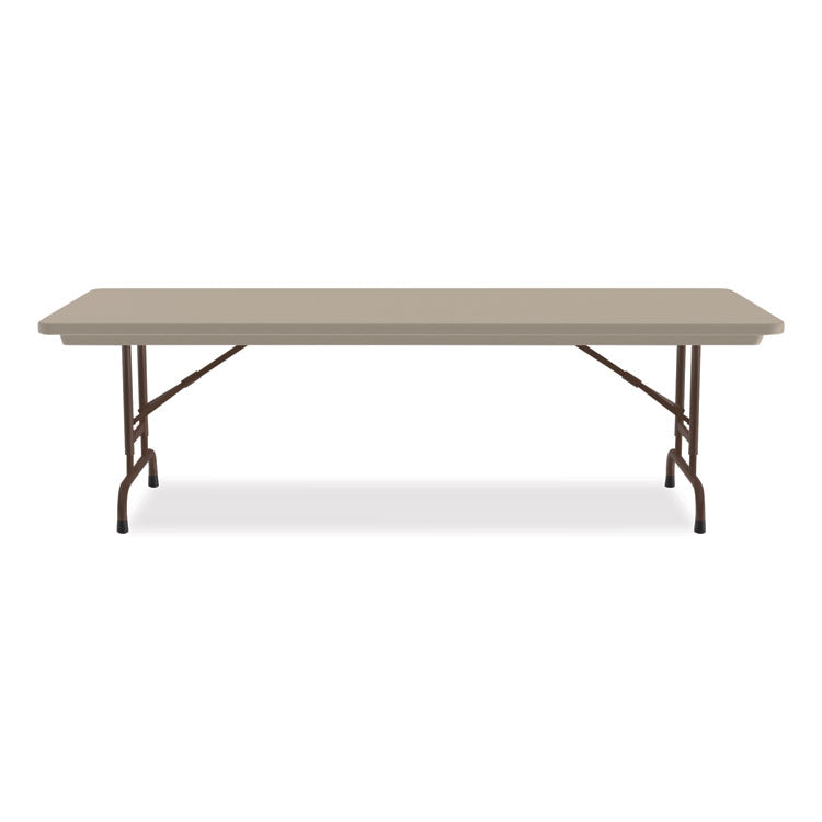 Correll® Adjustable Folding Tables, Rectangular, 60" x 30" x 22" to 32", Mocha Top, Brown Legs, 4/Pallet, Ships in 4-6 Business Days (CRLRA3060244P)