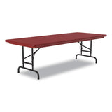 Correll® Adjustable Folding Tables, Rectangular, 60" x 30" x 22" to 32", Red Top, Black Legs, 4/Pallet, Ships in 4-6 Business Days (CRLRA3060254P) Each