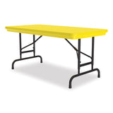 Correll® Adjustable Folding Table, Rectangular, 48" x 24" x 22" to 32", Yellow Top, Black Legs, 4/Pallet, Ships in 4-6 Business Days (CRLRA2448284P) Each