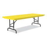 Correll® Adjustable Folding Tables, Rectangular, 72" x 30" x 22" to 32", Yellow Top, Black Legs, 4/Pallet, Ships in 4-6 Business Days (CRLRA3072284P) Each