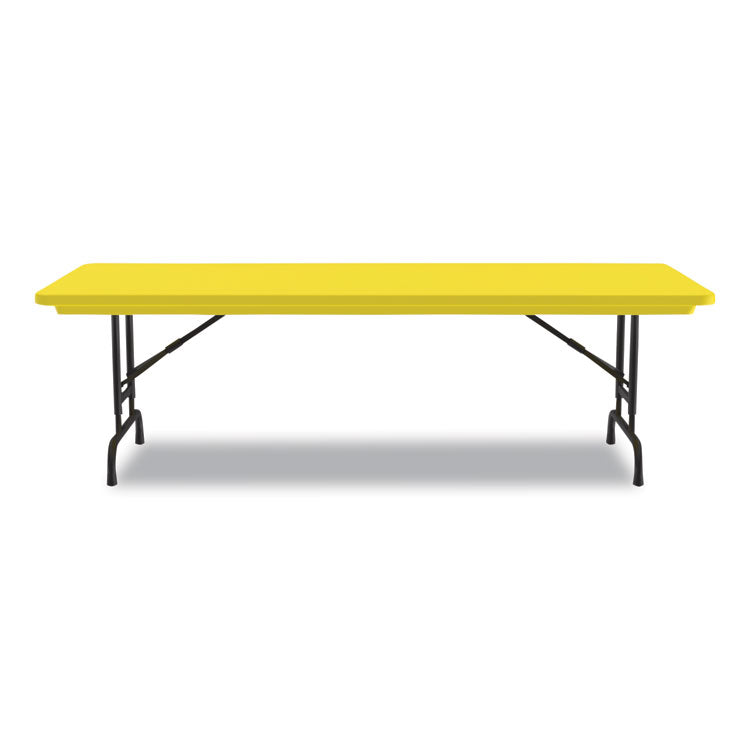 Correll® Adjustable Folding Tables, Rectangular, 72" x 30" x 22" to 32", Yellow Top, Black Legs, 4/Pallet, Ships in 4-6 Business Days (CRLRA3072284P) Each