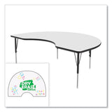 Correll® Markerboard Activity Table, Kidney Shape, 72" x 48" x 19" to 29", White Top, Black Legs, 4/Pallet, Ships in 4-6 Business Days (CRL4872DE80954P) Each