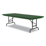 Correll® Adjustable Folding Tables, Rectangular, 60" x 30" x 22" to 32", Green Top, Black Legs, 4/Pallet, Ships in 4-6 Business Days (CRLRA3060294P) Each