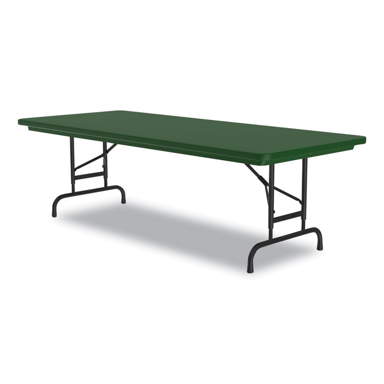 Correll® Adjustable Folding Tables, Rectangular, 60" x 30" x 22" to 32", Green Top, Black Legs, 4/Pallet, Ships in 4-6 Business Days (CRLRA3060294P) Each