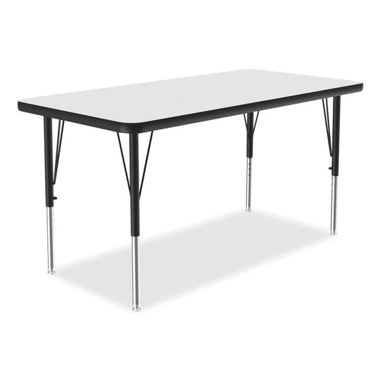 Correll® Markerboard Activity Tables, Rectangular, 60" x 24" x 19" to 29", White Top, Black Legs, 4/Pallet, Ships in 4-6 Business Days (CRL2460DE80954P)
