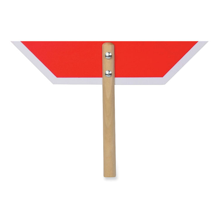 Tatco Handheld Stop Sign, 18" Red/White Face, White Graphics (TCO17520) Each