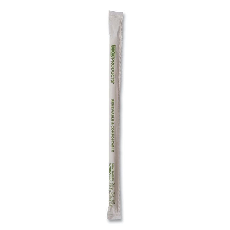 Eco-Products® Renewable and Compostable PHA Straws, 7.75", Natural White, 2,000/Carton (ECOEPSTPHA775) Case of 2000