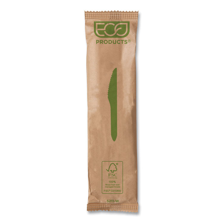 Eco-Products® Wood Cutlery, Knife, Natural, 500/Carton (ECOEPS211W)