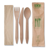 Eco-Products® Wood Cutlery, Fork/Knife/Spoon/Napkin, Natural, 500/Carton (ECOEPS215)