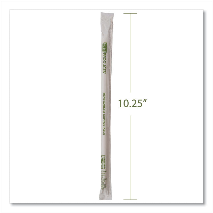 Eco-Products® Renewable and Compostable PHA Straws, 10.25", Natural White, 1,250/Carton (ECOEPSTPHA1025) Case of 1250