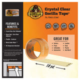 Gorilla® Crystal Clear Tape, 3" Core, 1.88" x 18 yds (GOR6060002)