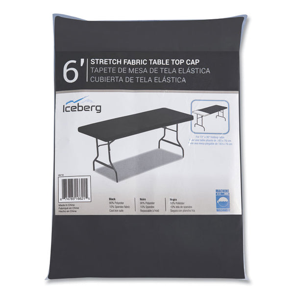 Iceberg iGear Fabric Table Top Cap Cover, Polyester, 30 x 72, Black (ICE16621) Each